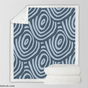 Hand Drawn Geometric Circles Pattern Sherpa Fleece Blanket