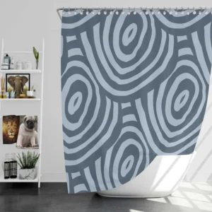 Hand Drawn Geometric Circles Pattern Shower Curtain