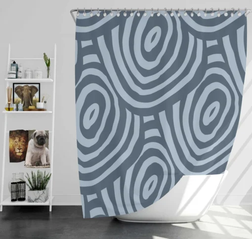 Hand Drawn Geometric Circles Pattern Shower Curtain