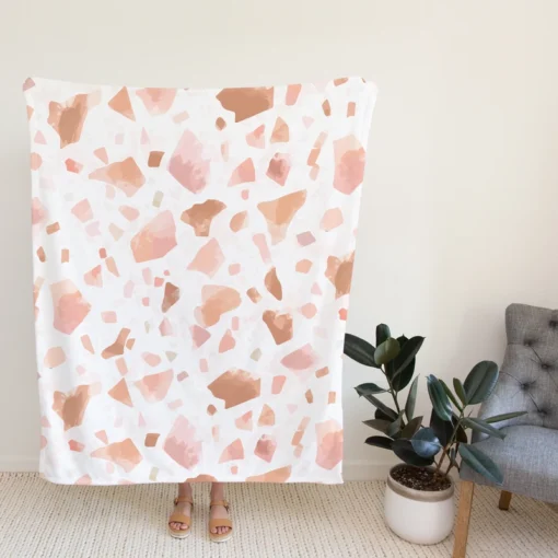 Hand Drawn Giraffe Pattern Fleece Blanket