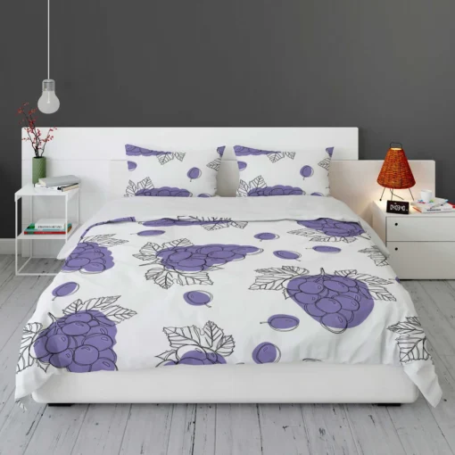 Hand Drawn Grapes Bunch Bedding Set 1