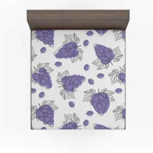 Hand Drawn Grapes Bunch Fitted Sheet