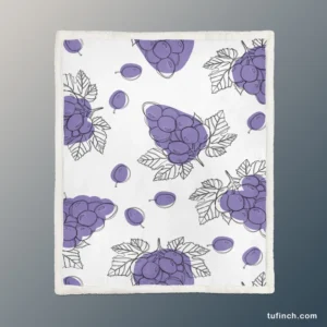 Hand Drawn Grapes Bunch Sherpa Fleece Blanket 1