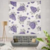 Hand Drawn Grapes Bunch Wall Tapestry