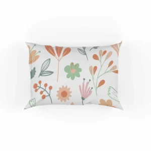 Hand Drawn Little Floral Pattern in Peach Tones Pillow Case