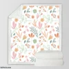 Hand Drawn Little Floral Pattern in Peach Tones Sherpa Fleece Blanket