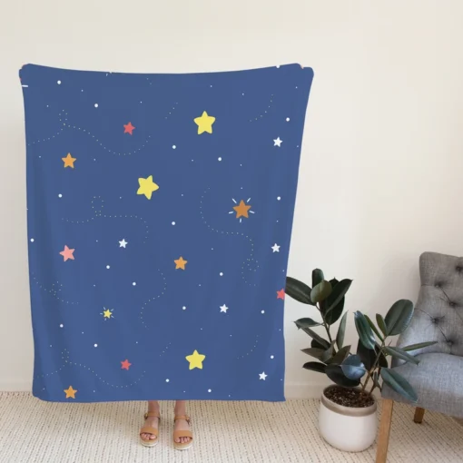 Hand Drawn Little Stars Fleece Blanket