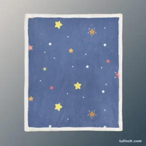 Hand Drawn Little Stars Sherpa Fleece Blanket 1