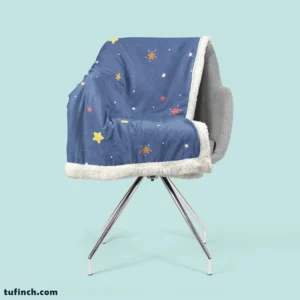 Hand Drawn Little Stars Sherpa Fleece Blanket 2