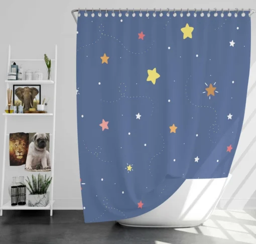 Hand Drawn Little Stars Shower Curtain