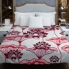 Hand Drawn Lotus Floral Pattern Duvet Cover