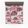 Hand Drawn Lotus Floral Pattern Fitted Sheet