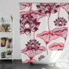 Hand Drawn Lotus Floral Pattern Shower Curtain