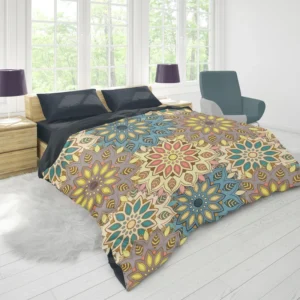 Hand Drawn Mandala Seamless Pattern Duvet Cover 1