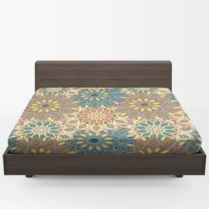 Hand Drawn Mandala Seamless Pattern Fitted Sheet 1