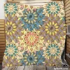 Hand Drawn Mandala Seamless Pattern Quilt Blanket