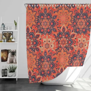 Hand Drawn Mandala Vintage Design Shower Curtain