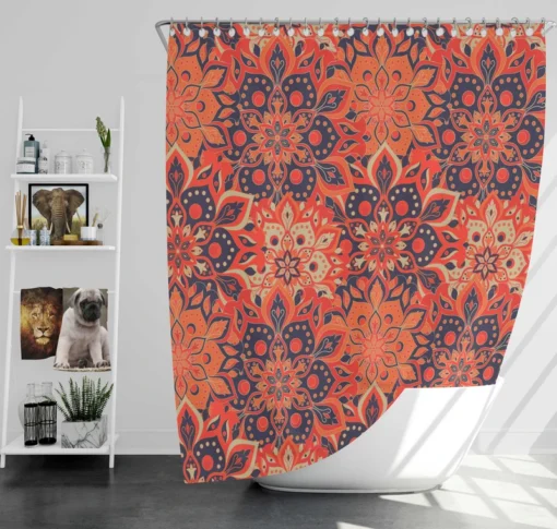 Hand Drawn Mandala Vintage Design Shower Curtain