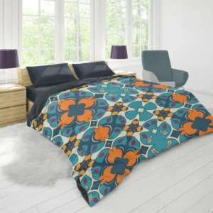 Hand Drawn Moroccan Carpet Pattern Design Duvet Cover 1