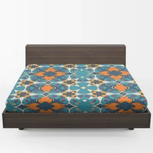 Hand Drawn Moroccan Carpet Pattern Design Fitted Sheet 1