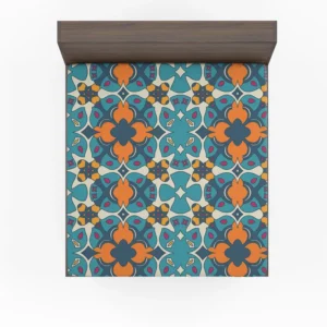 Hand Drawn Moroccan Carpet Pattern Design Fitted Sheet