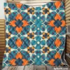 Hand Drawn Moroccan Carpet Pattern Design Quilt Blanket