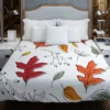 Hand Drawn Oak Leaves Duvet Cover