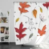 Hand Drawn Oak Leaves Shower Curtain