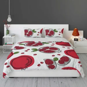 Hand Drawn Pomegranate Bedding Set 1