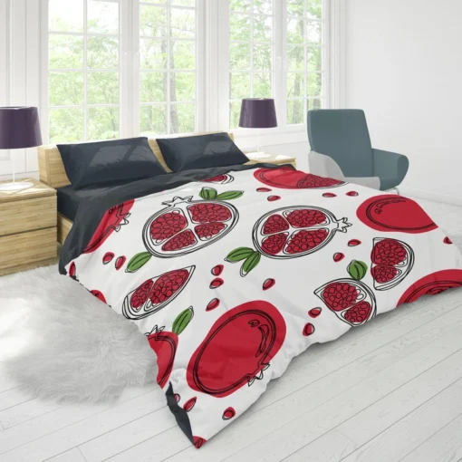 Hand Drawn Pomegranate Duvet Cover 1