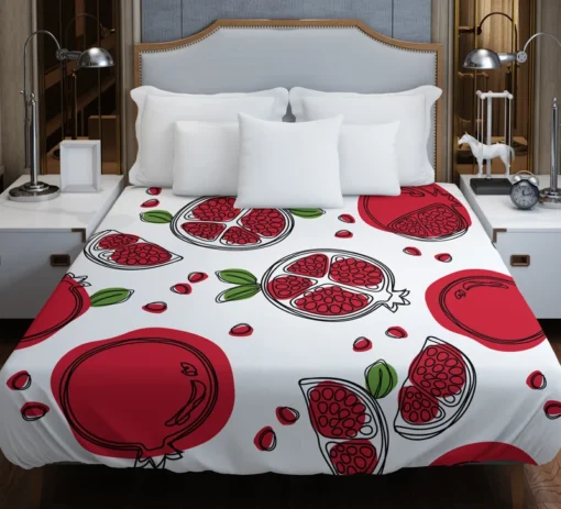 Hand Drawn Pomegranate Duvet Cover