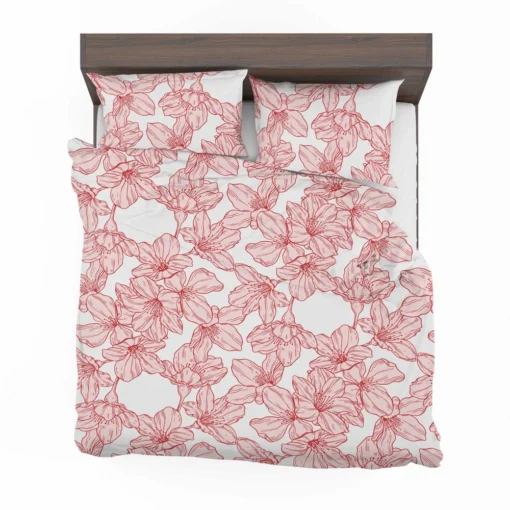 Hand Drawn Pressed Flowers Print Bedding Set 2