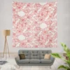 Hand Drawn Pressed Flowers Print Wall Tapestry