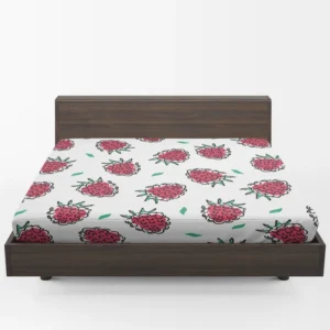 Hand Drawn Raspberry Fitted Sheet 1