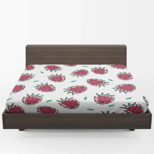 Hand Drawn Raspberry Fitted Sheet 1