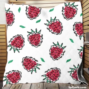 Hand Drawn Raspberry Quilt Blanket