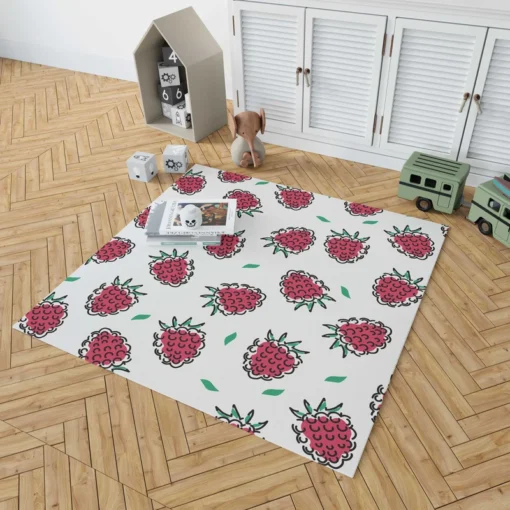 Hand Drawn Raspberry Rug 1