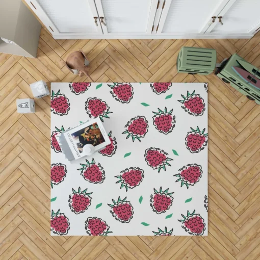 Hand Drawn Raspberry Rug