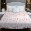 Hand Drawn Red Pink Hearts Duvet Cover