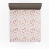 Hand Drawn Red Pink Hearts Fitted Sheet