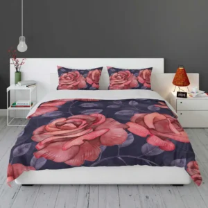 Hand Drawn Rose Flower Bedding Set 1