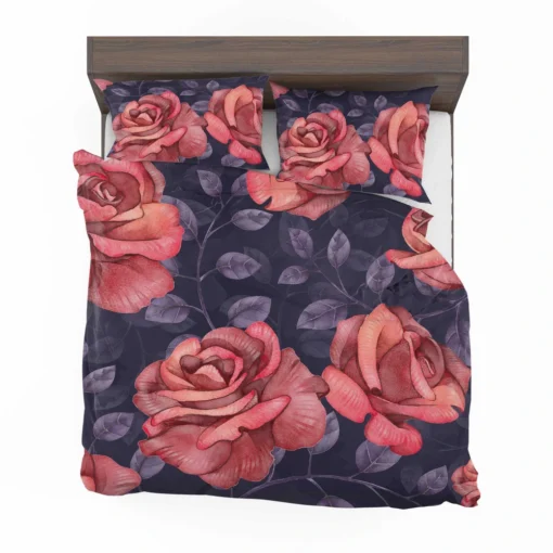 Hand Drawn Rose Flower Bedding Set 2