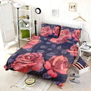 Hand Drawn Rose Flower Bedding Set