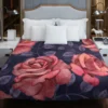 Hand Drawn Rose Flower Duvet Cover