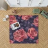 Hand Drawn Rose Flower Rug