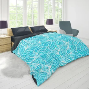 Hand Drawn Shiny Water With Ripples Duvet Cover 1