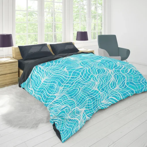 Hand Drawn Shiny Water With Ripples Duvet Cover 1