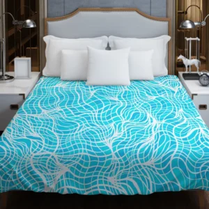 Hand Drawn Shiny Water With Ripples Duvet Cover