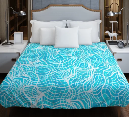 Hand Drawn Shiny Water With Ripples Duvet Cover