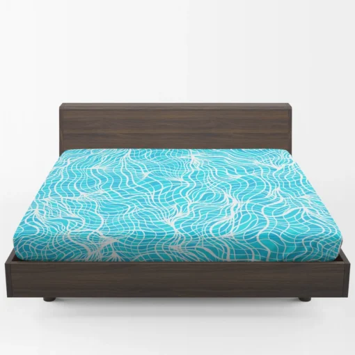 Hand Drawn Shiny Water With Ripples Fitted Sheet 1